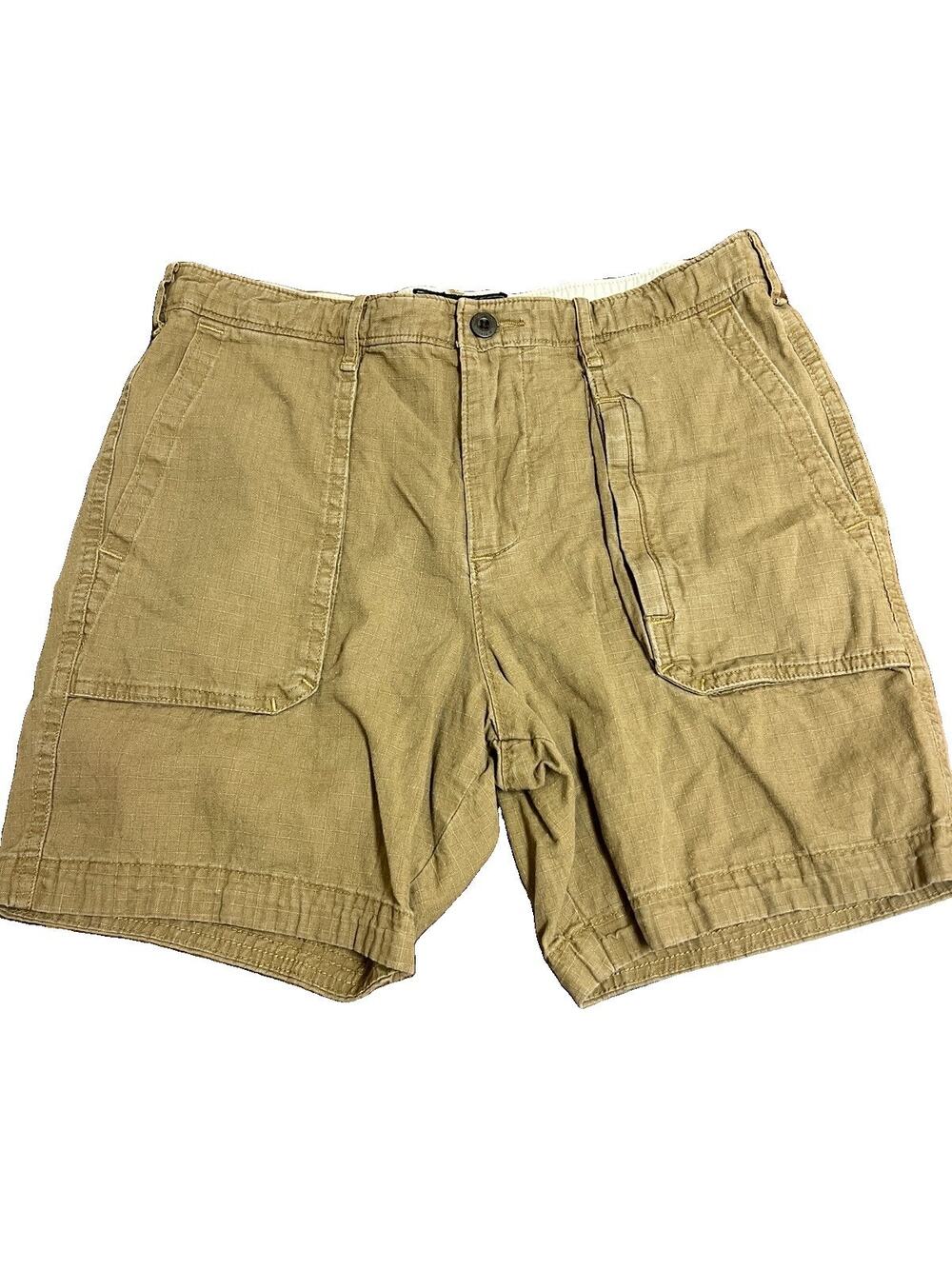 Abercrombie & Fitch Short Mens Small Beige Cargo Belt Outdoor Skater Utility Y2K